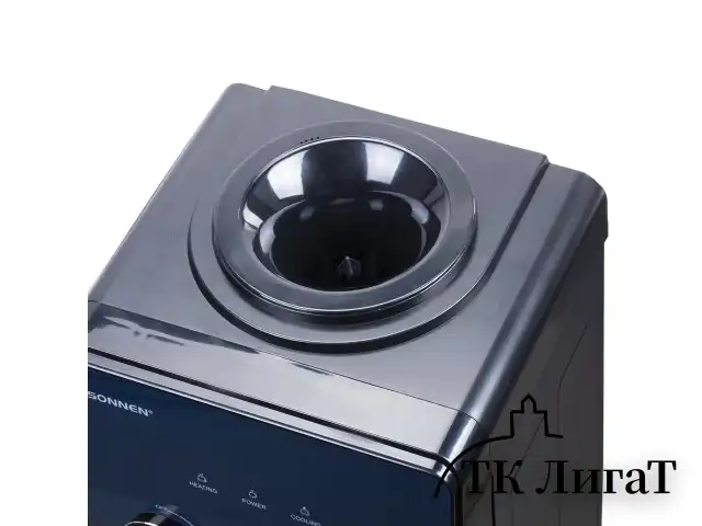 Кулер для воды SONNEN FSE-03RTi, напольный, НАГРЕВ/ОХЛАЖДЕНИЕ ЭЛЕКТРОННОЕ, шкафчик, 3 крана, титановый синий, 455746