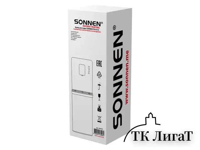 Кулер для воды с мгновенным нагревом SONNEN FSI-01LS, 16 л/ч, охлаждение, НИЖНЯЯ ЗАГРУЗКА, сенсорное управление, выбор температуры, 455747