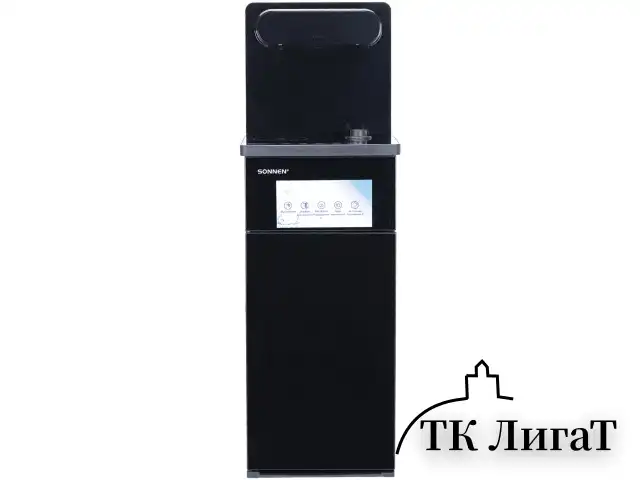 Кулер для воды с чайником SONNEN TBE-01 Tea Bar, напольный, ОХЛАЖДЕНИЕ ЭЛЕКТРОННОЕ, сенсорное управление, пульт ДУ, дисплей, шкафчик, 455749