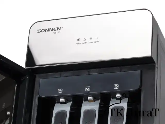 Кулер для воды SONNEN FSE-03G, напольный, нагрев/охлаждение электронное, НИЖНЯЯ ЗАГРУЗКА, 3 крана, зеркальный, 455753