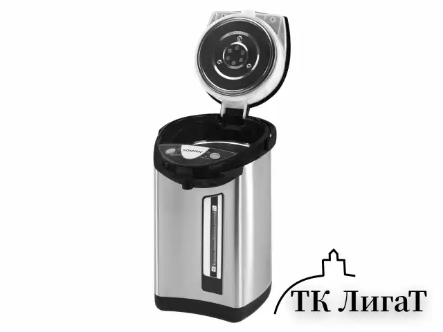 Термопот SONNEN TP-50, 5 л, 900 Вт, 1 температурный режим, 3 режима подачи воды, сталь, белый/серебро, 456711
