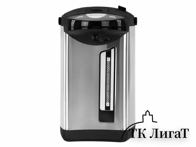Термопот SONNEN TP-50, 5 л, 900 Вт, 1 температурный режим, 3 режима подачи воды, сталь, белый/серебро, 456711