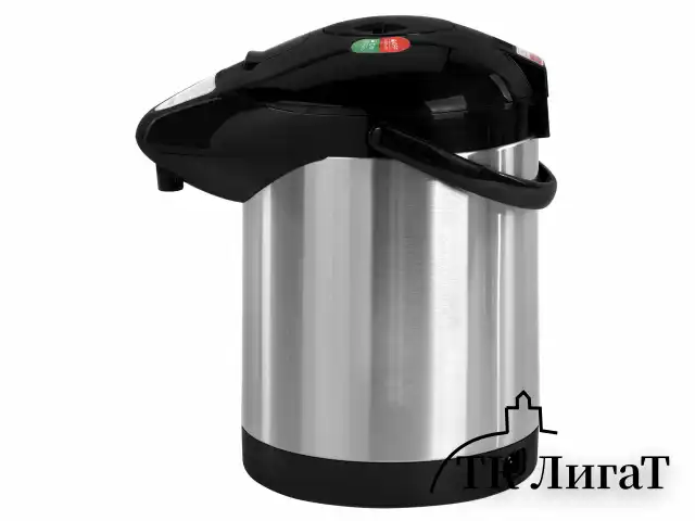 Термопот SONNEN TP-28, 3 л, 900 Вт, 1 температурный режим, ручной насос, сталь, черный/серебро, 456712
