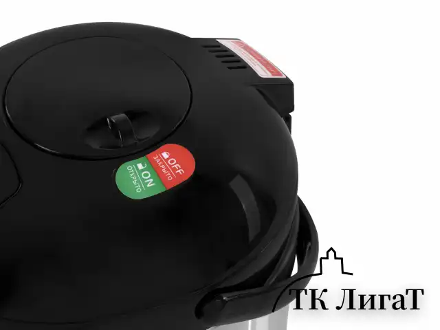 Термопот SONNEN TP-28, 3 л, 900 Вт, 1 температурный режим, ручной насос, сталь, черный/серебро, 456712