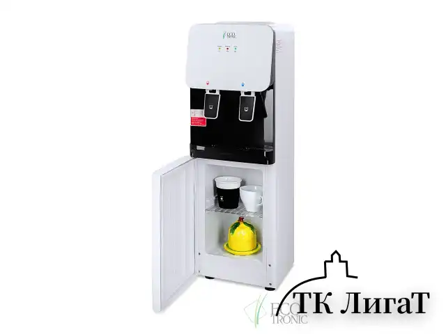Кулер-водонагреватель БЕЗ ОХЛАЖДЕНИЯ ECOTRONIC J1-LCN XS, напольный, шкаф, 2 крана, белый, 12091