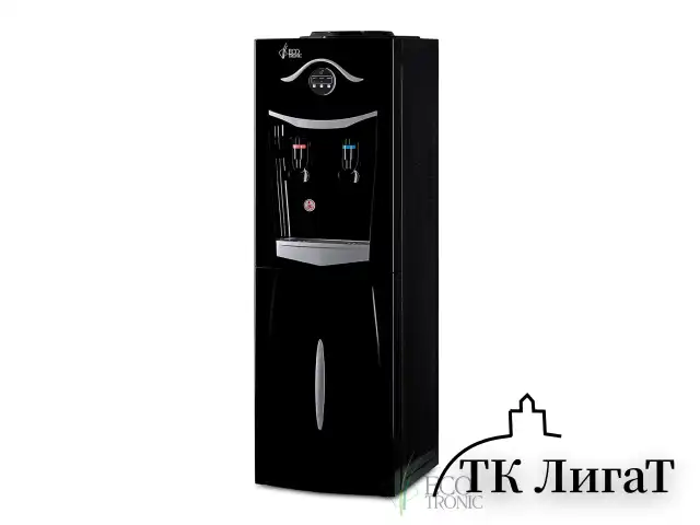 Кулер для воды ECOTRONIC K21-LF, напольный, НАГРЕВ/ОХЛАЖДЕНИЕ КОМПРЕССОРНОЕ, холодильник, 2 крана, черный, 11557