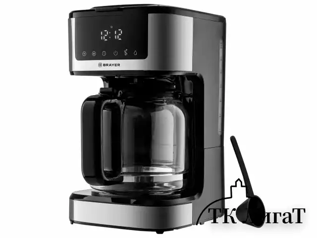 Кофеварка капельная BRAYER BR1124, 900 Вт, объем 1,8 л, LED-дисплей, поддержание температуры, черная