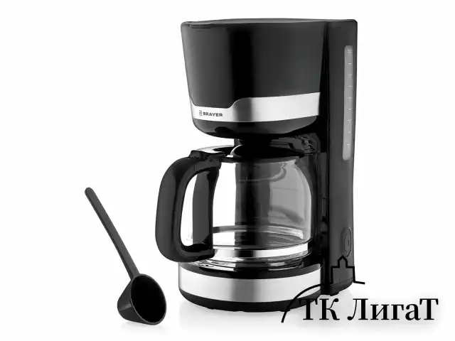 Кофеварка капельная BRAYER BR1120, 1000 Вт, объем 1,5 л, поддержание температуры, черная