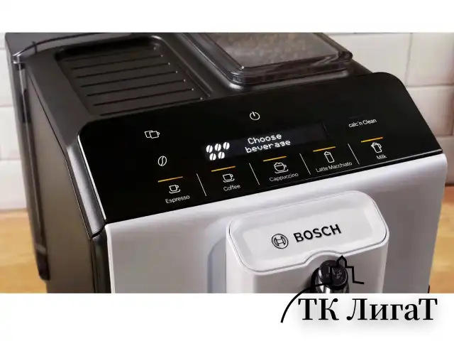 Кофемашина BOSCH TIE20301, 1300 Вт, объем 1,4 л, автокапучинатор, серебристая/черная