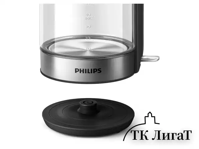 Чайник PHILIPS HD9339/80, 1,7 л, 2200 Вт, закрытый нагревательный элемент, стекло, серебристый