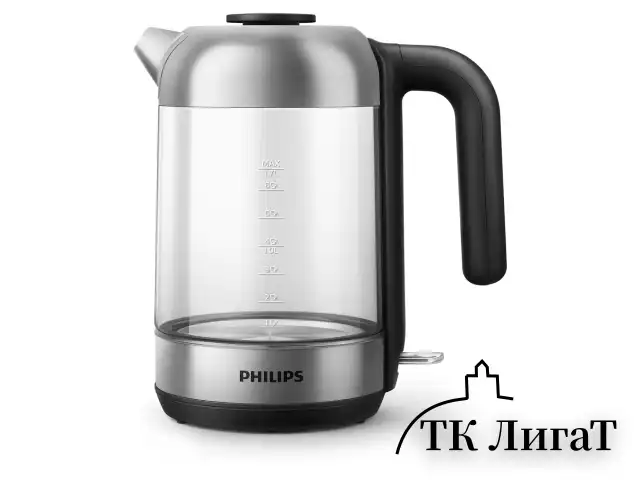 Чайник PHILIPS HD9339/80, 1,7 л, 2200 Вт, закрытый нагревательный элемент, стекло, серебристый