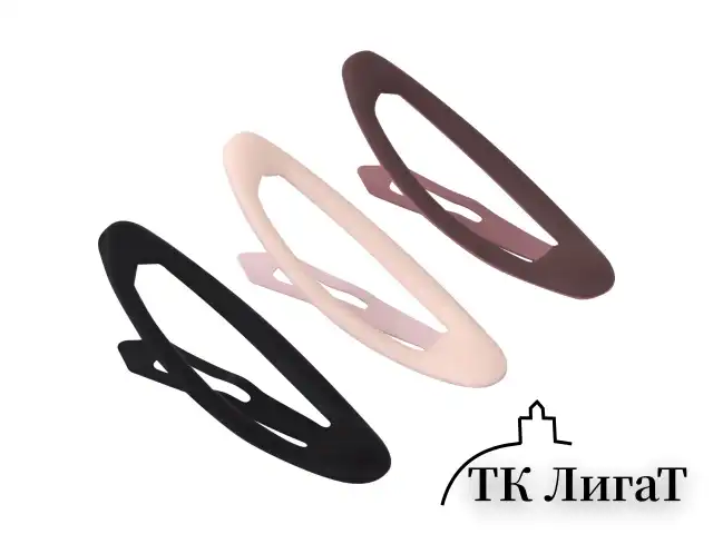 Заколки для волос НАБОР 5 шт., 5 см, клик-клак, матовые, ассорти, MONTE VITA, 457078