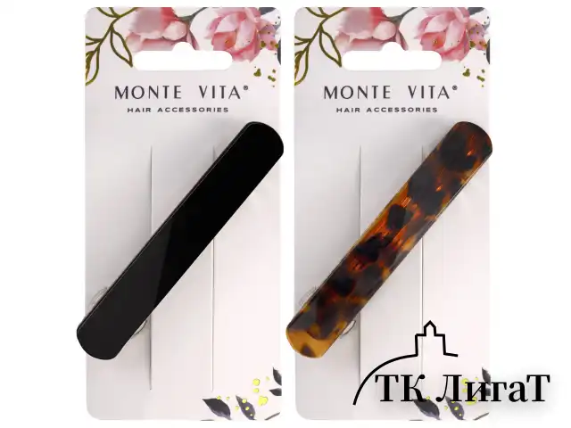 Заколка для волос 8,5 см, автомат, глянцевый, АССОРТИ, MONTE VITA, 457086