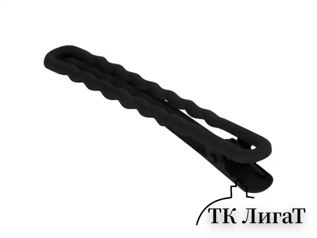 Заколки для волос НАБОР 2 шт., 8 см, зажим, soft touch, чёрный, MONTE VITA, 457087