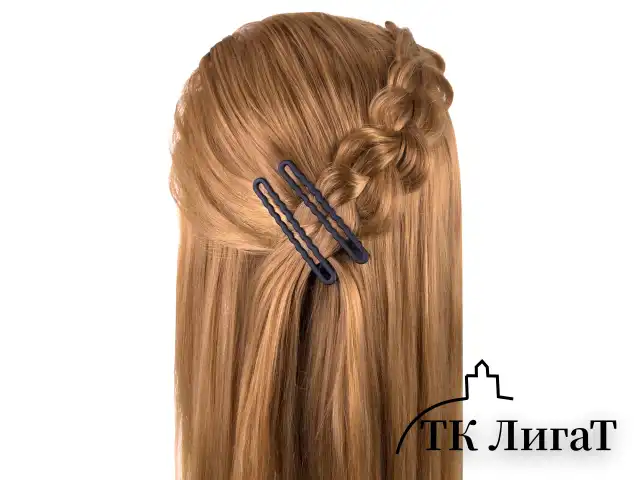 Заколки для волос НАБОР 2 шт., 8 см, зажим, soft touch, чёрный, MONTE VITA, 457087