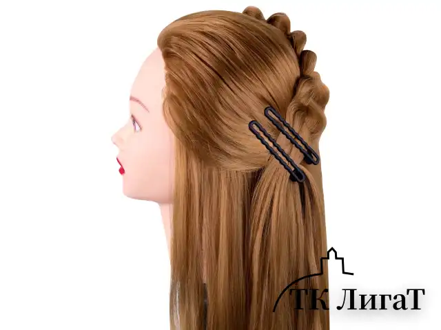 Заколки для волос НАБОР 2 шт., 8 см, зажим, soft touch, чёрный, MONTE VITA, 457087