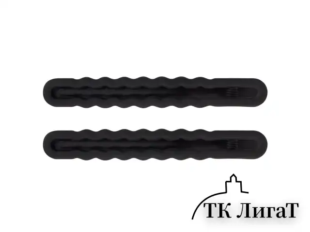 Заколки для волос НАБОР 2 шт., 8 см, зажим, soft touch, чёрный, MONTE VITA, 457087
