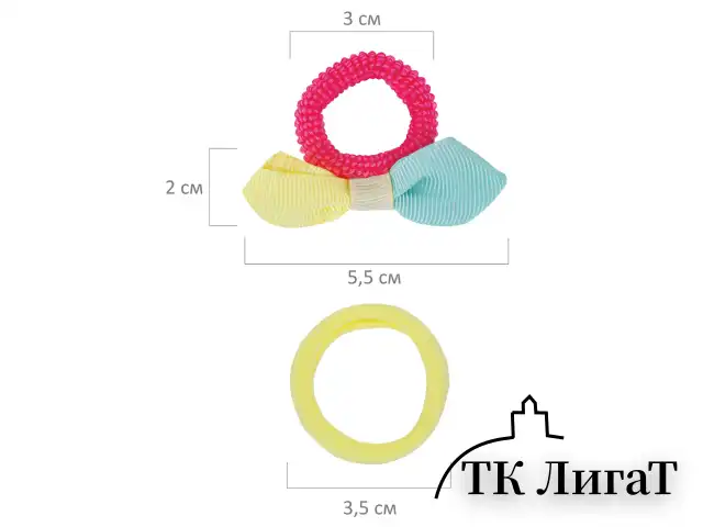 Резинка для волос НАБОР 9 шт., мягкие, medium size, ассорти форм, оттенки розового, MONTE VITA, 457107