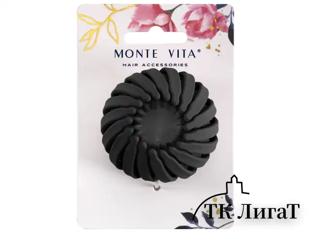 Заколка для волос, для хвоста и пучка, диаметр 6 см, soft-touch, АССОРТИ, MONTE VITA, 457127