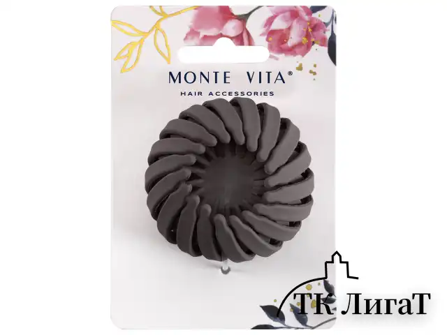 Заколка для волос, для хвоста и пучка, диаметр 6 см, soft-touch, АССОРТИ, MONTE VITA, 457127
