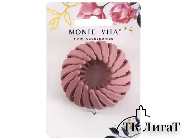 Заколка для волос, для хвоста и пучка, диаметр 6 см, soft-touch, АССОРТИ, MONTE VITA, 457127