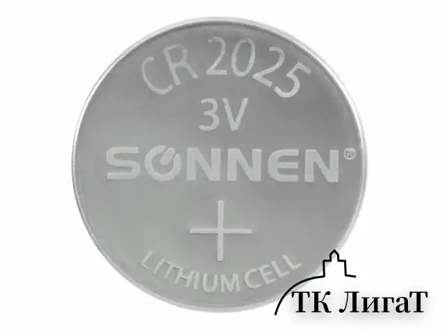 Батарейки литиевые SONNEN Lithium CR2025, "таблетки, дисковые, кнопочные", КОМПЛЕКТ 2 шт., блистер, 457139