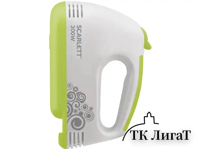 Миксер SCARLETT SC-HM40S05, 300Вт, 7 скоростей, 2 венчика, 2 крюка для теста, белый