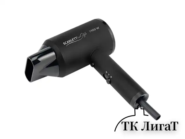 Фен SCARLETT SC-HD70I37, 1900 Вт, 2 скорости, 3 температурных режима, ионизация, черный