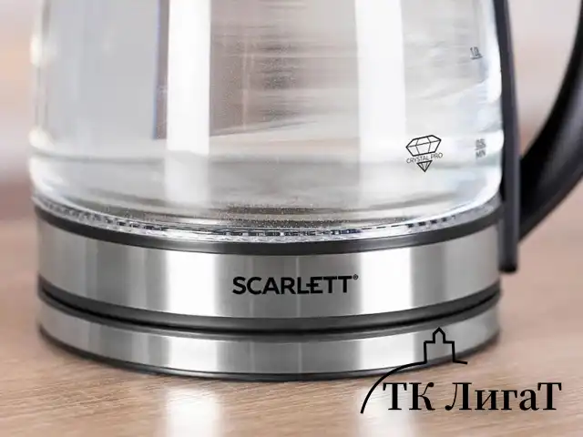 Чайник SCARLETT SC-EK27G54, 1,7 л, 1800 Вт, закрытый нагревательный элемент, стекло, стальной