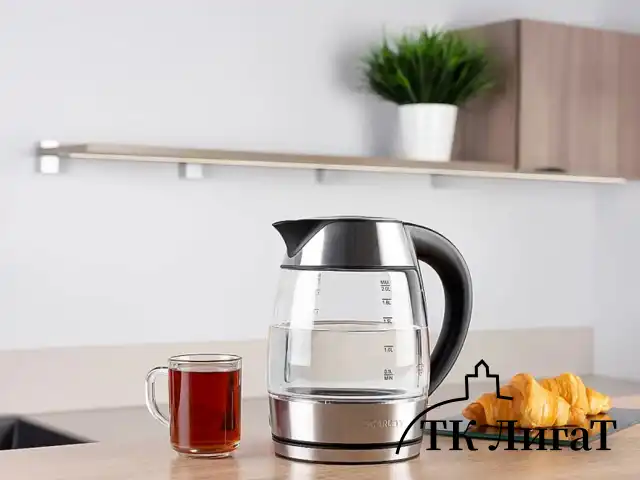 Чайник SCARLETT SC-EK27G13, 2 л, 2200 Вт, закрытый нагревательный элемент, стекло, стальной