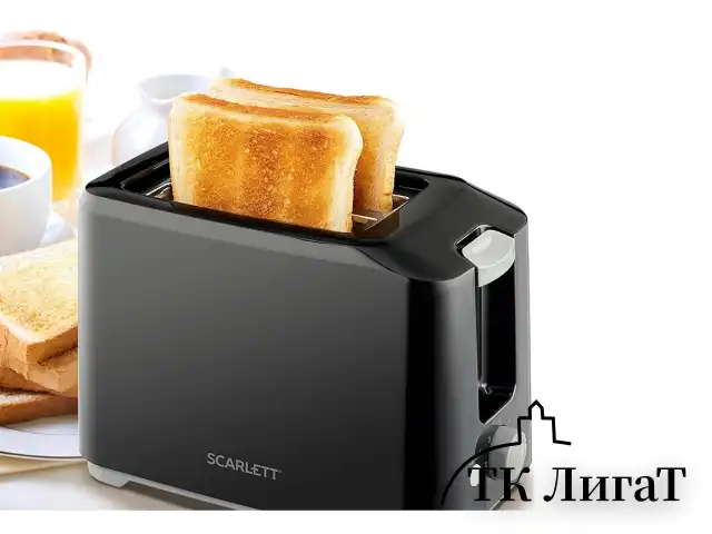 Тостер SCARLETT SC-TM11020, 700 Вт, 2 тоста, 7 режимов, механическое управление, пластик, черный
