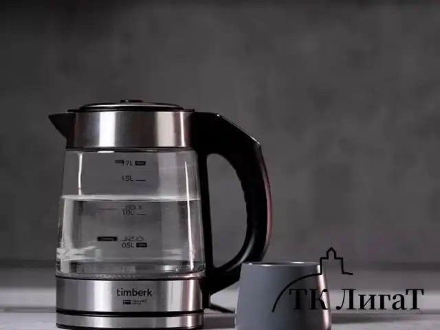 Чайник TIMBERK T-EK27G03, 1,7 л, 2200 Вт, закрытый нагревательный элемент, ТЕРМОРЕГУЛЯТОР, стекло, стальной