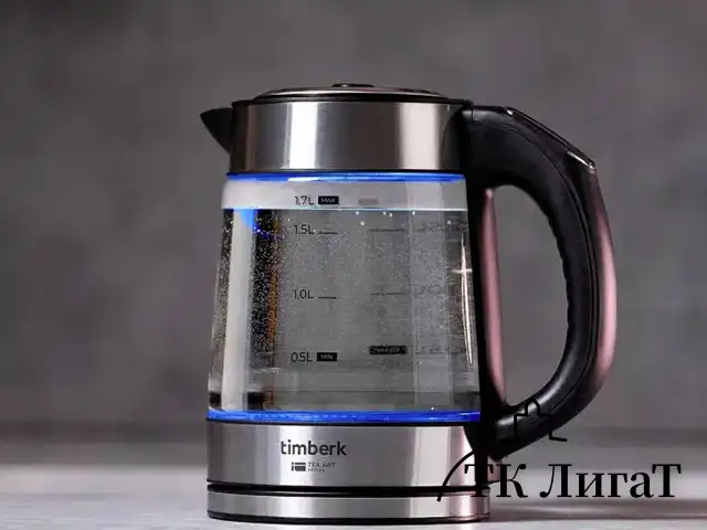 Чайник TIMBERK T-EK27G03, 1,7 л, 2200 Вт, закрытый нагревательный элемент, ТЕРМОРЕГУЛЯТОР, стекло, стальной