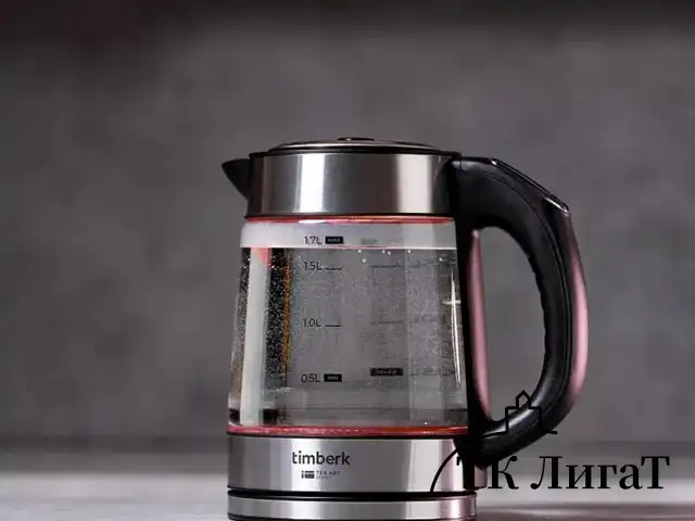 Чайник TIMBERK T-EK27G03, 1,7 л, 2200 Вт, закрытый нагревательный элемент, ТЕРМОРЕГУЛЯТОР, стекло, стальной