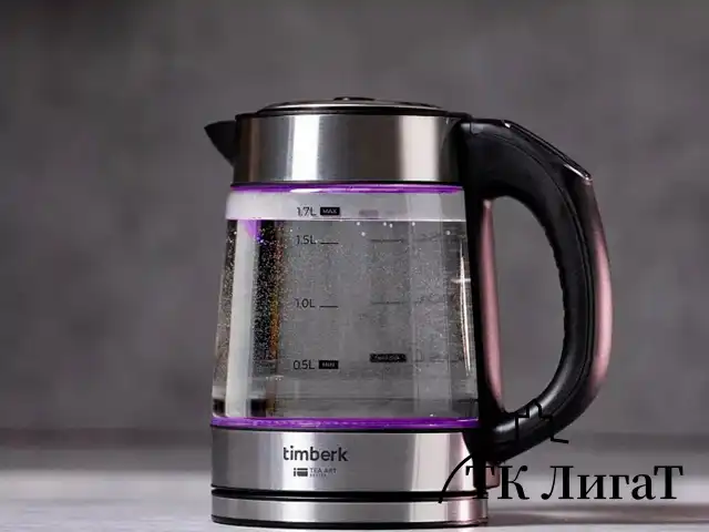 Чайник TIMBERK T-EK27G03, 1,7 л, 2200 Вт, закрытый нагревательный элемент, ТЕРМОРЕГУЛЯТОР, стекло, стальной