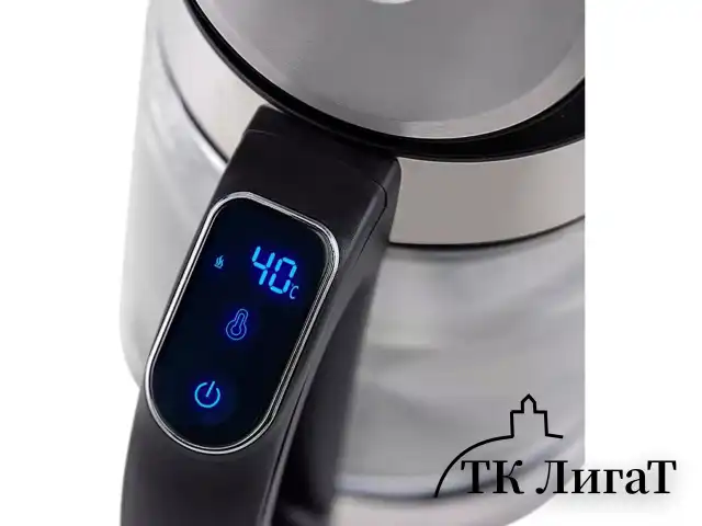 Чайник TIMBERK T-EK27G03, 1,7 л, 2200 Вт, закрытый нагревательный элемент, ТЕРМОРЕГУЛЯТОР, стекло, стальной