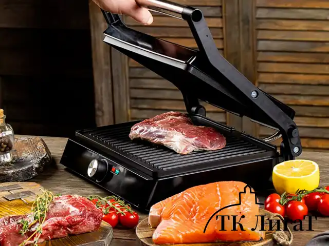 Электрогриль TIMBERK T-EG350M01, 2200 Вт, фиксированные панели, регулировка температуры, черный