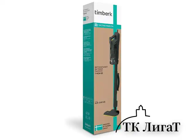 Пылесос вертикальный TIMBERK T-VCH-53, 2 в 1, мощность 600 Вт, контейнер 0,8 л, черный