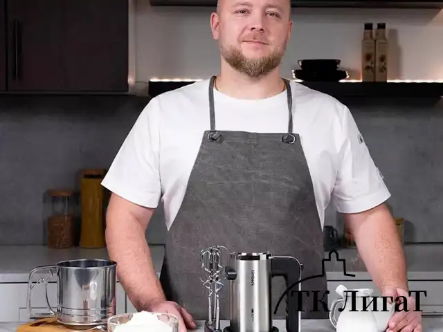 Миксер TIMBERK T-HM40S49, 550 Вт, 5 скоростей, 2 венчика, 2 крюка для теста, подставка, стальной
