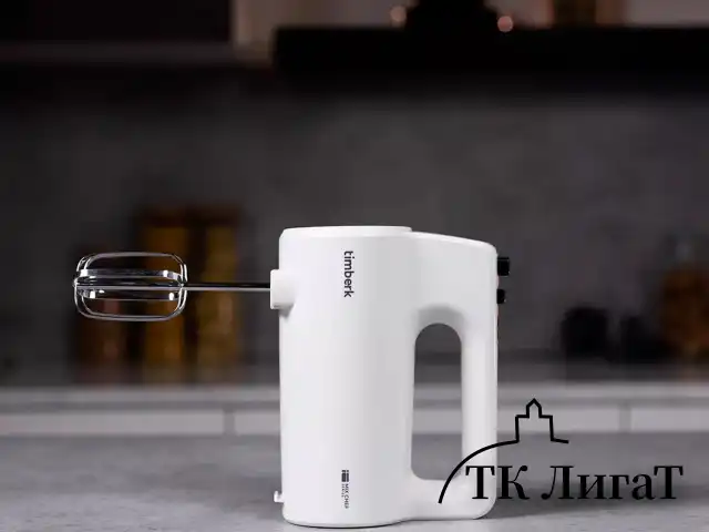 Миксер TIMBERK T-HM40S48, 700 Вт, 5 скоростей, 2 венчика, 2 крюка для теста, белый