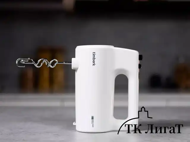 Миксер TIMBERK T-HM40S48, 700 Вт, 5 скоростей, 2 венчика, 2 крюка для теста, белый