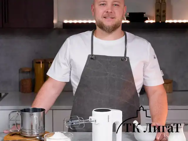 Миксер TIMBERK T-HM40S48, 700 Вт, 5 скоростей, 2 венчика, 2 крюка для теста, белый