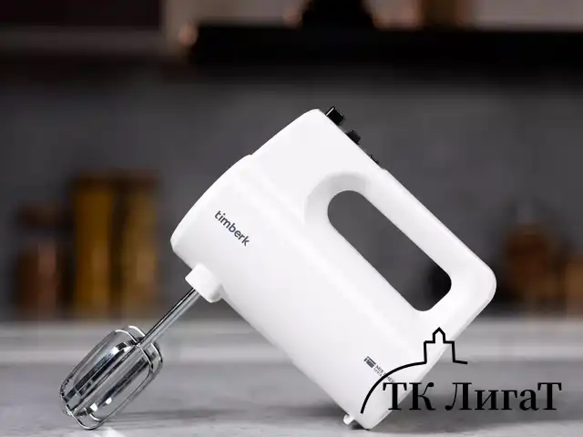Миксер TIMBERK T-HM40S48, 700 Вт, 5 скоростей, 2 венчика, 2 крюка для теста, белый