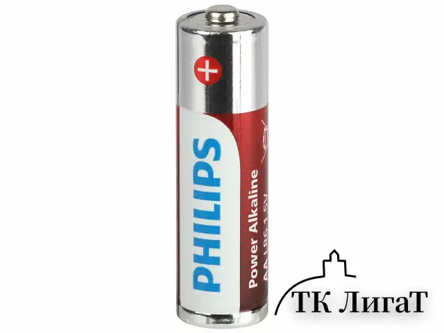 Батарейки алкалиновые "пальчиковые" КОМПЛЕКТ 12 шт., PHILIPS Power Alkaline, АА (LR6, 24А), блистер, Б0064661