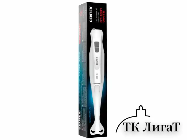 Блендер погружной CENTEK CT-1341, 600 Вт, 2 скорости, 1 насадка, белый, CT-1341 White