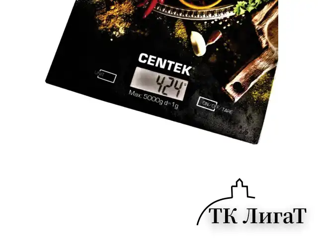 Весы кухонные CENTEK CT-2462 "Специи", электронный дисплей, max вес 5 кг, тарокомпенсация, стекло, CT-2462 Специи