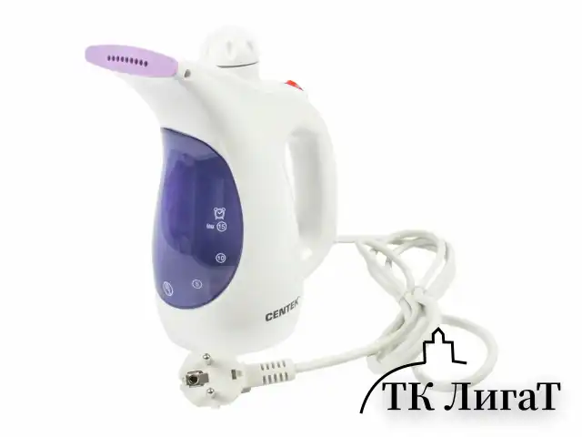 Отпариватель ручной CENTEK CT-2380, 800 Вт, пар 15 г/мин, резервуар 0,33 л, 1 режим, белый