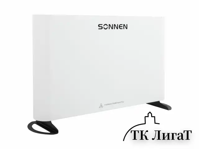 Обогреватель-конвектор SONNEN ONYX-1000.1, 1000 Вт, Х-образный нагревательный элемент, белый, сделано в России, 457629