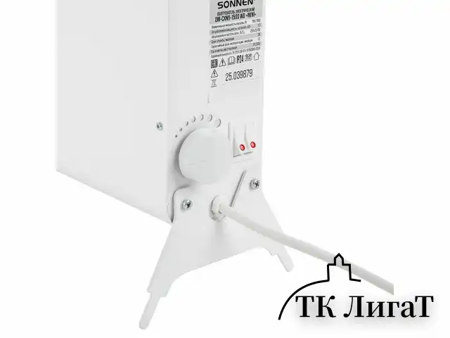 Обогреватель-конвектор SONNEN MINI-1500.2, 1500 Вт, вешалка, Х-образный нагревательный элемент, белый, сделано в России, 457631