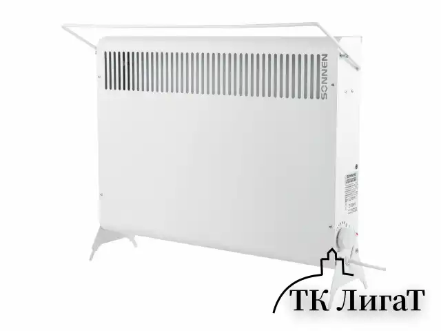 Обогреватель-конвектор SONNEN MINI-1500.2, 1500 Вт, вешалка, Х-образный нагревательный элемент, белый, сделано в России, 457631